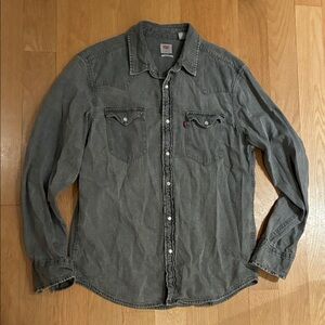 Levi's Charcoal Button Down Shirt for Men